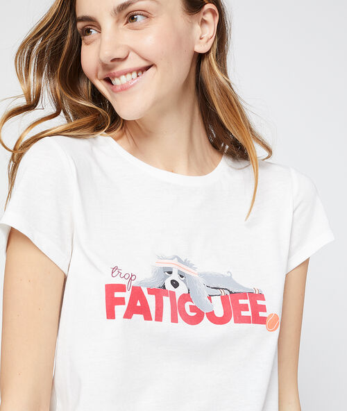 Camiseta estampado perro crudo.