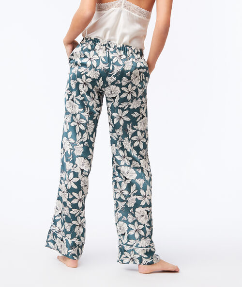 Pantalón largo holgado estampado floral Pantalón largo holgado estampado floral