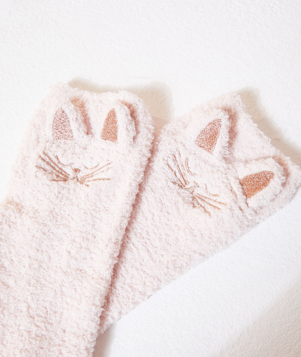 Calcetines homewear rosa.