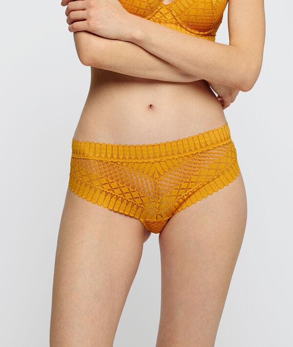 Culote de encaje, talle alto Culote de encaje, talle alto;${refinementColor}