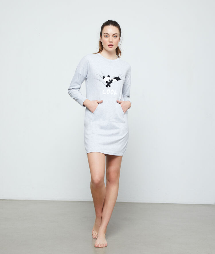 Camisón manga larga 'panda cool' c.gris.