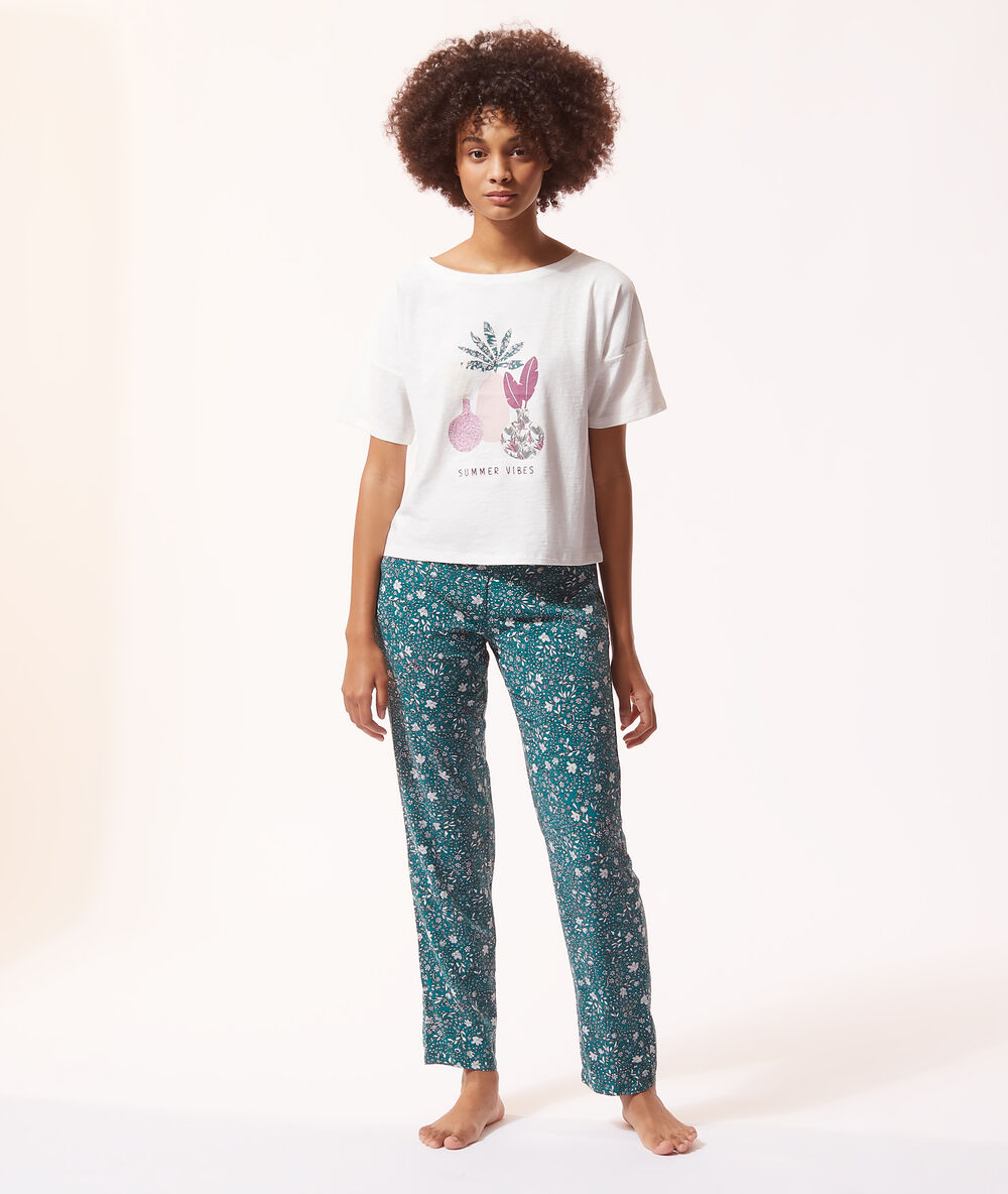 T-shirt imprimé ecru.