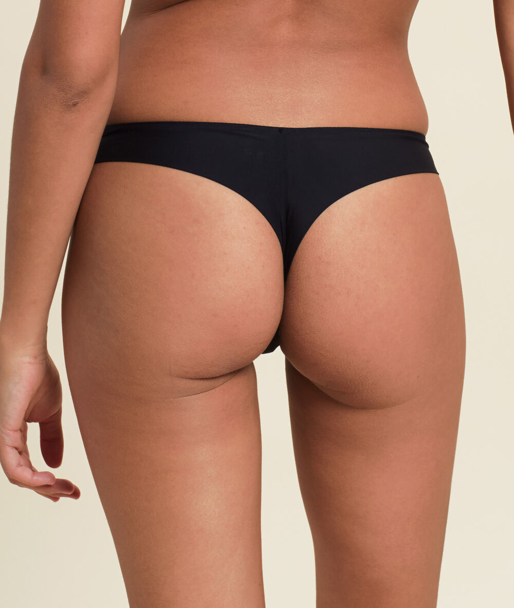 Tanga de microfibra negro.