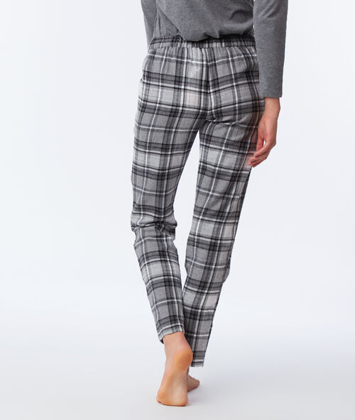 Pantalón estampado de cuadros antracita.