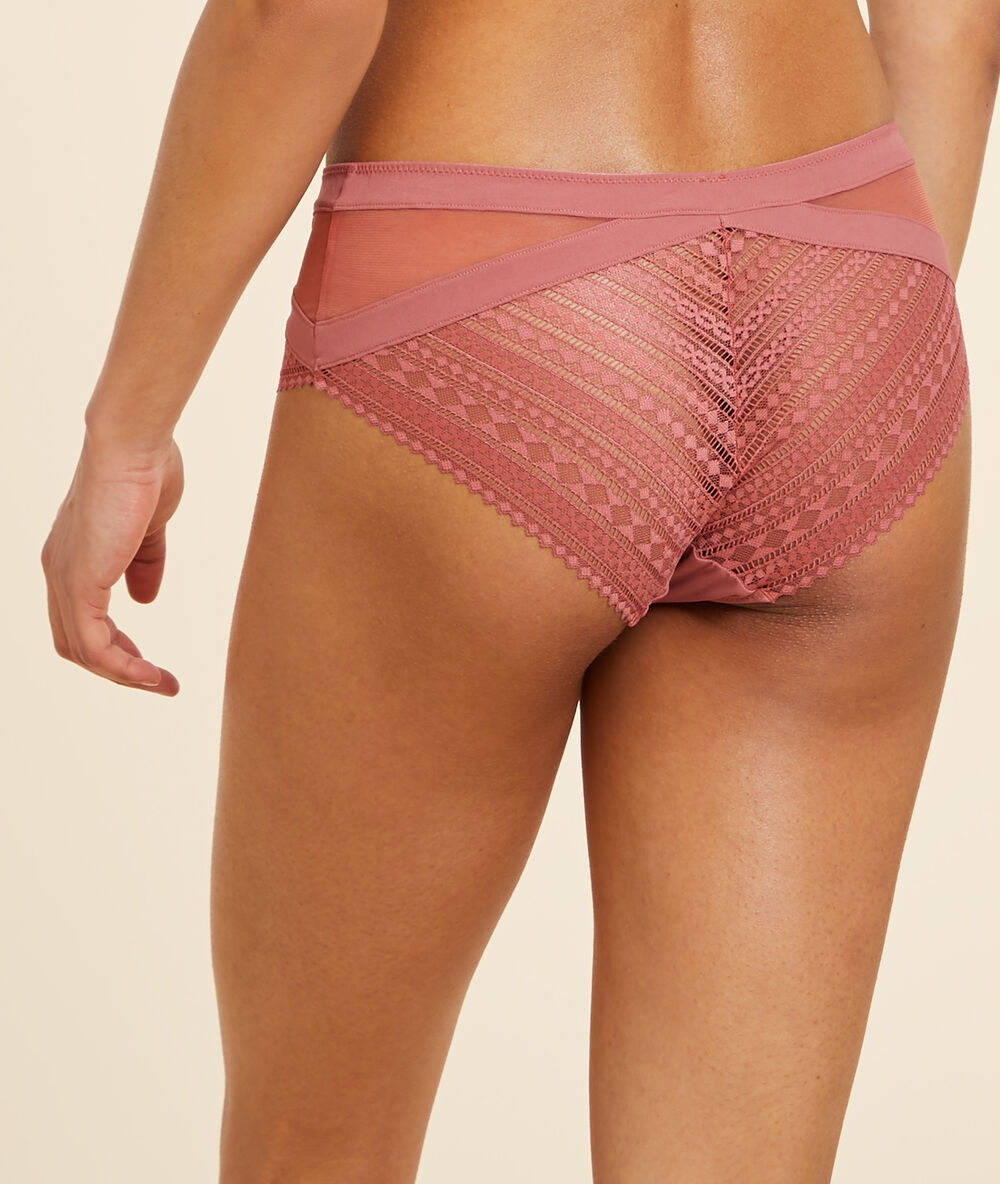 Culote de encaje terracota.