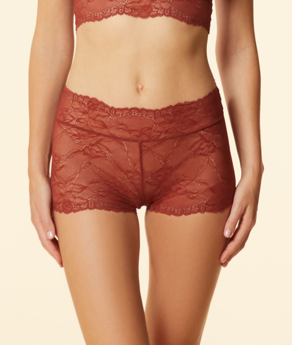 Culote pantalón corto encaje - LACE 360 - BRIQUE ROUX ETAM
