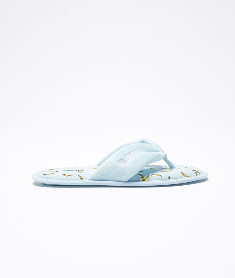 Zapatillas estampado plátanos azul.