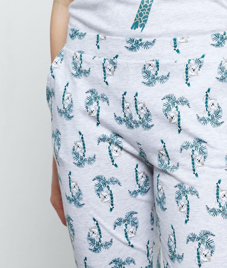 Pantalón capri estampado palmeras c.gris.