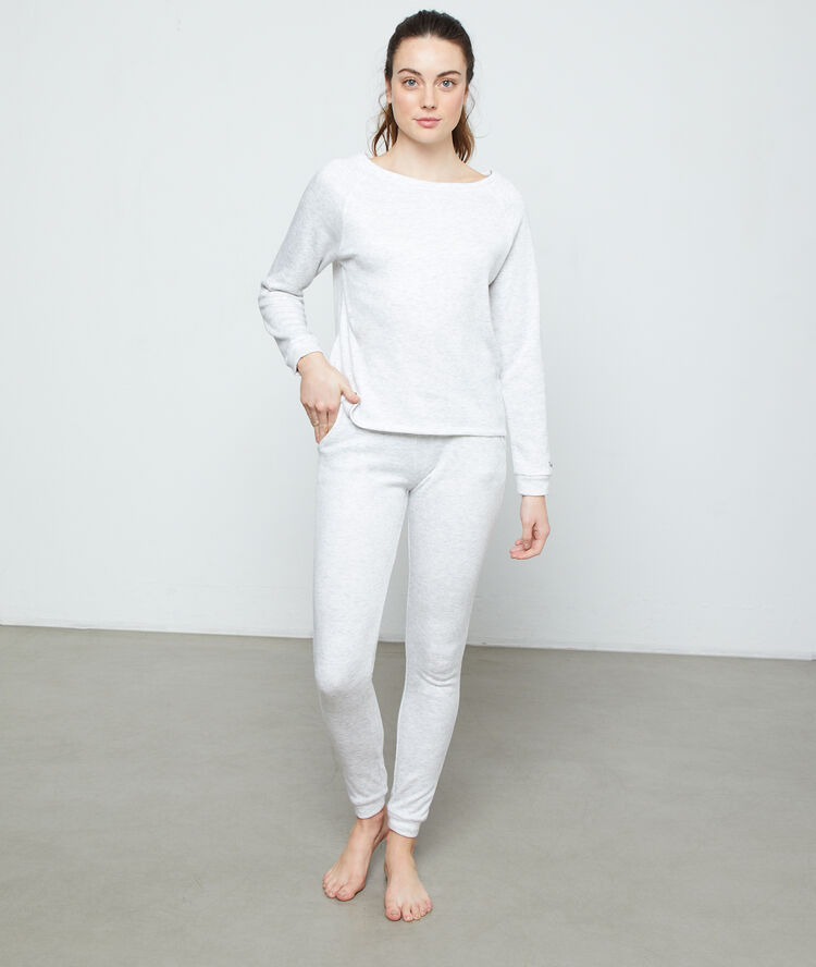 Pantalón homewear 'happy mind' crudo.
