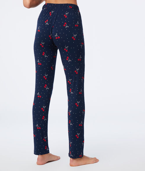 Pantalón pijama estampado cerezas Pantalón pijama estampado cerezas