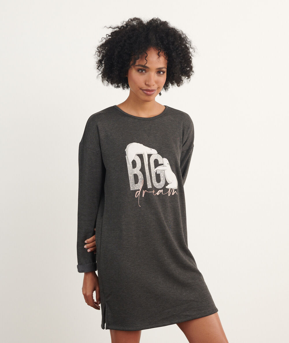 Chemise de nuit "big dream" anthracite.