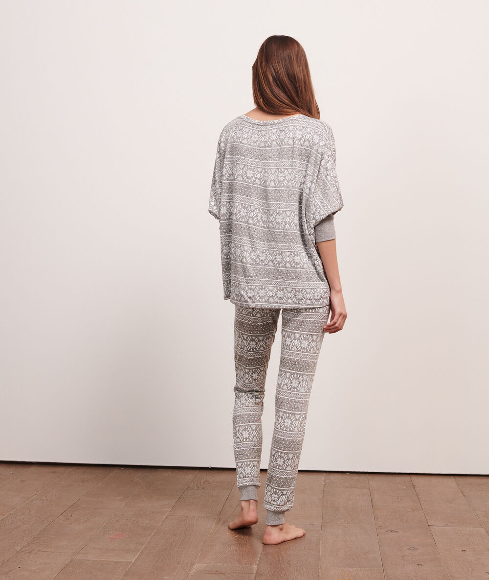 Pantalón estampado c.gris.
