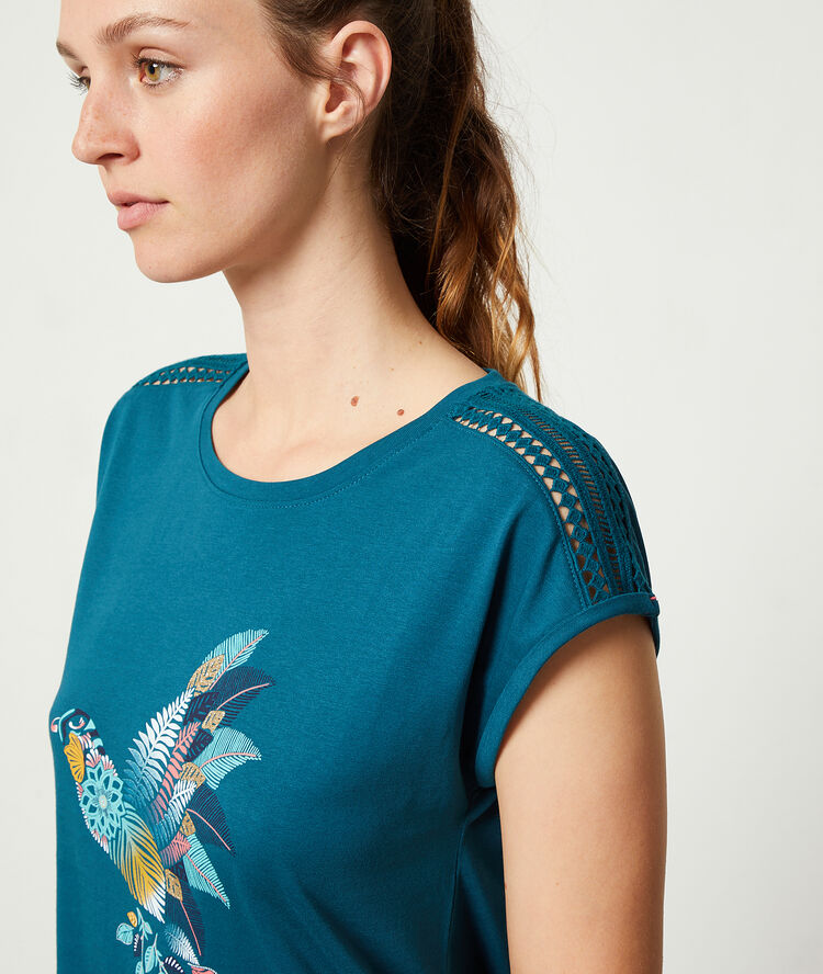 Camisón manga corta turquesa.