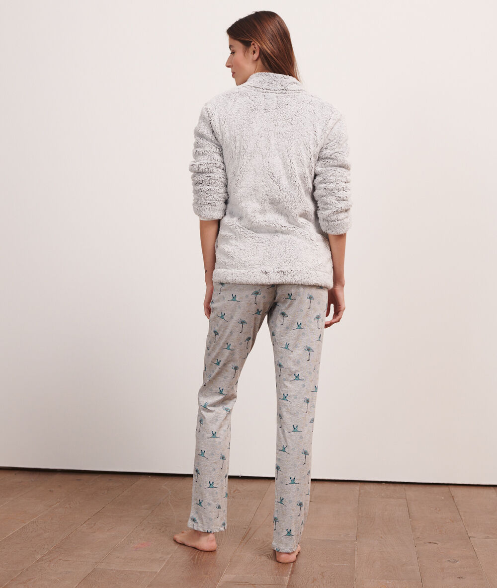 Pijama 3 piezas c.gris.