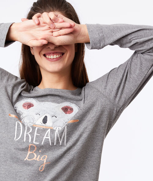 Pyjama 3 pièces "dream big" gris.