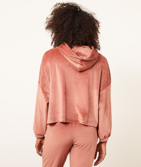 Sudadera con capucha de terciopelo Sudadera con capucha de terciopelo;${refinementColor}