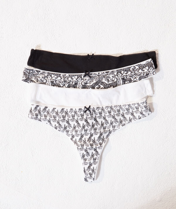 Lote de 4 tangas estampados Lote de 4 tangas estampados;${refinementColor}