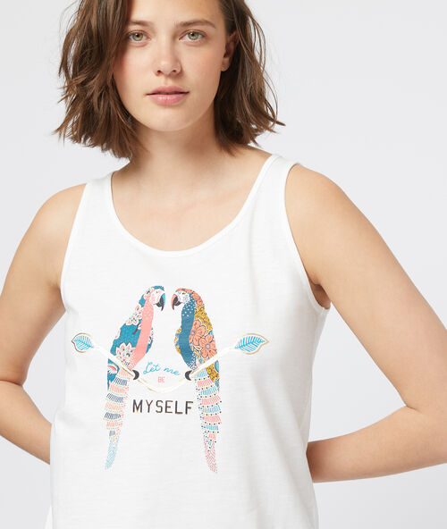 Top sin mangas loros crudo.