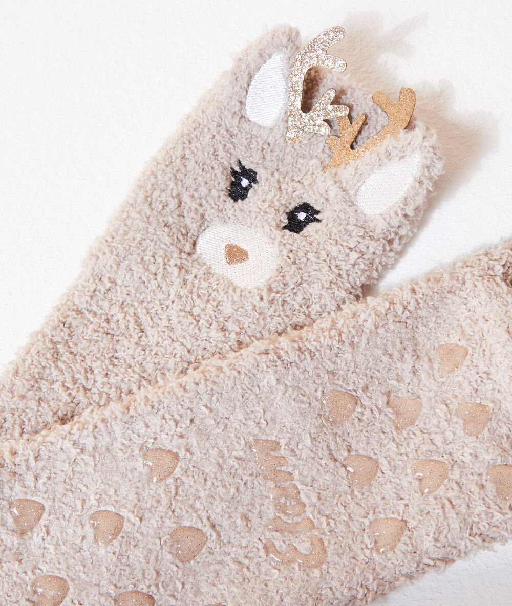 Calcetines homewear crudo.