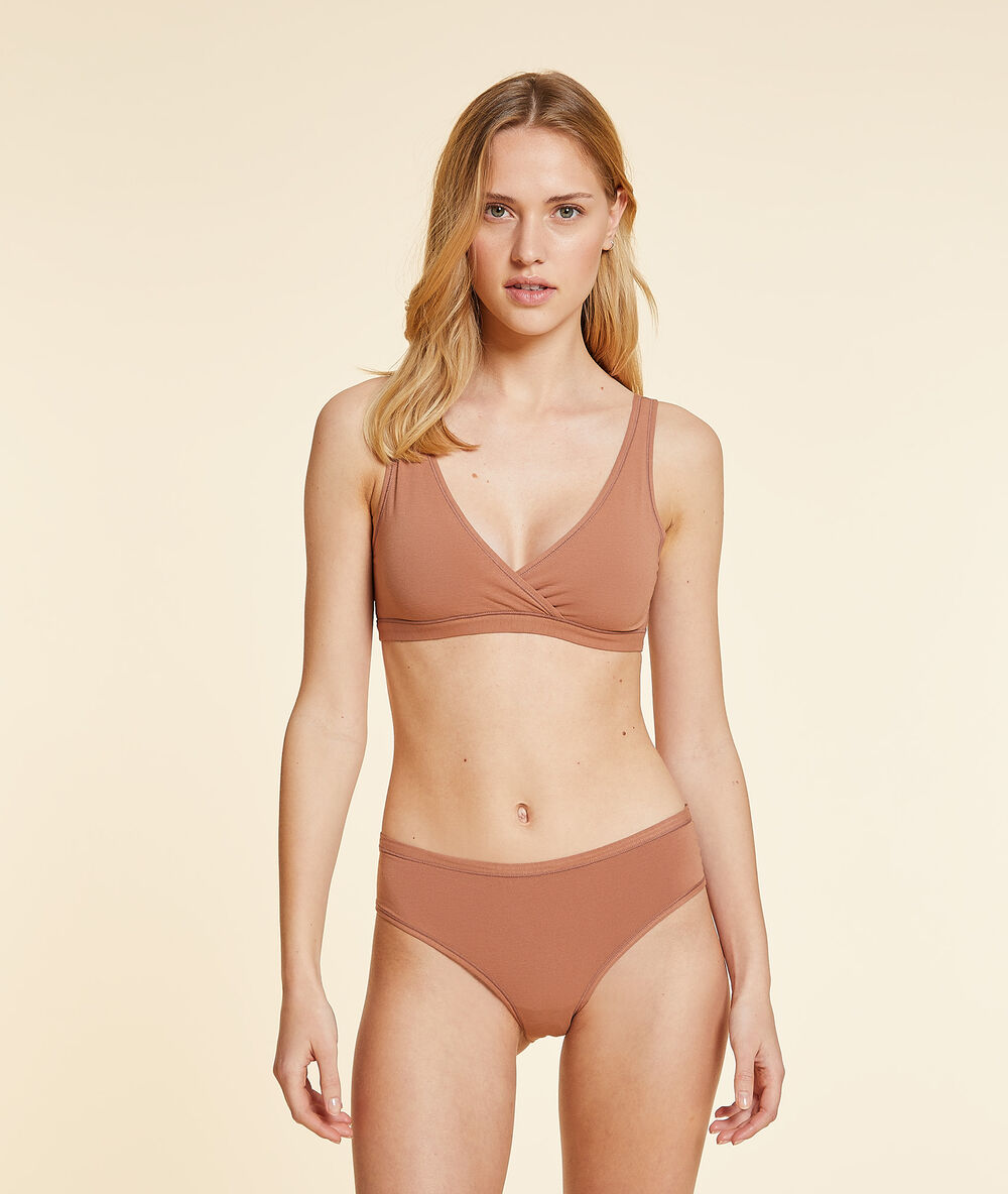 Hipster en coton bio extensible chocolat.