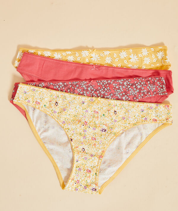 Lote de 4 braguitas estampadas Lote de 4 braguitas estampadas;${refinementColor}