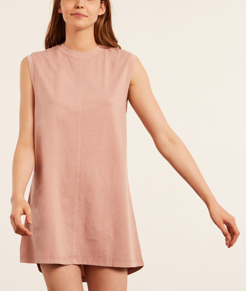 Camisón manga corta terracota.
