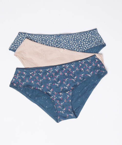 Lote de 3 culotes de algod&oacute;n rosa.