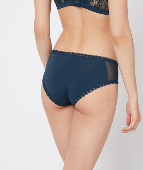Culote de tul y microfibra azul.