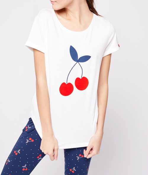 Camiseta de algodón cereza crudo.