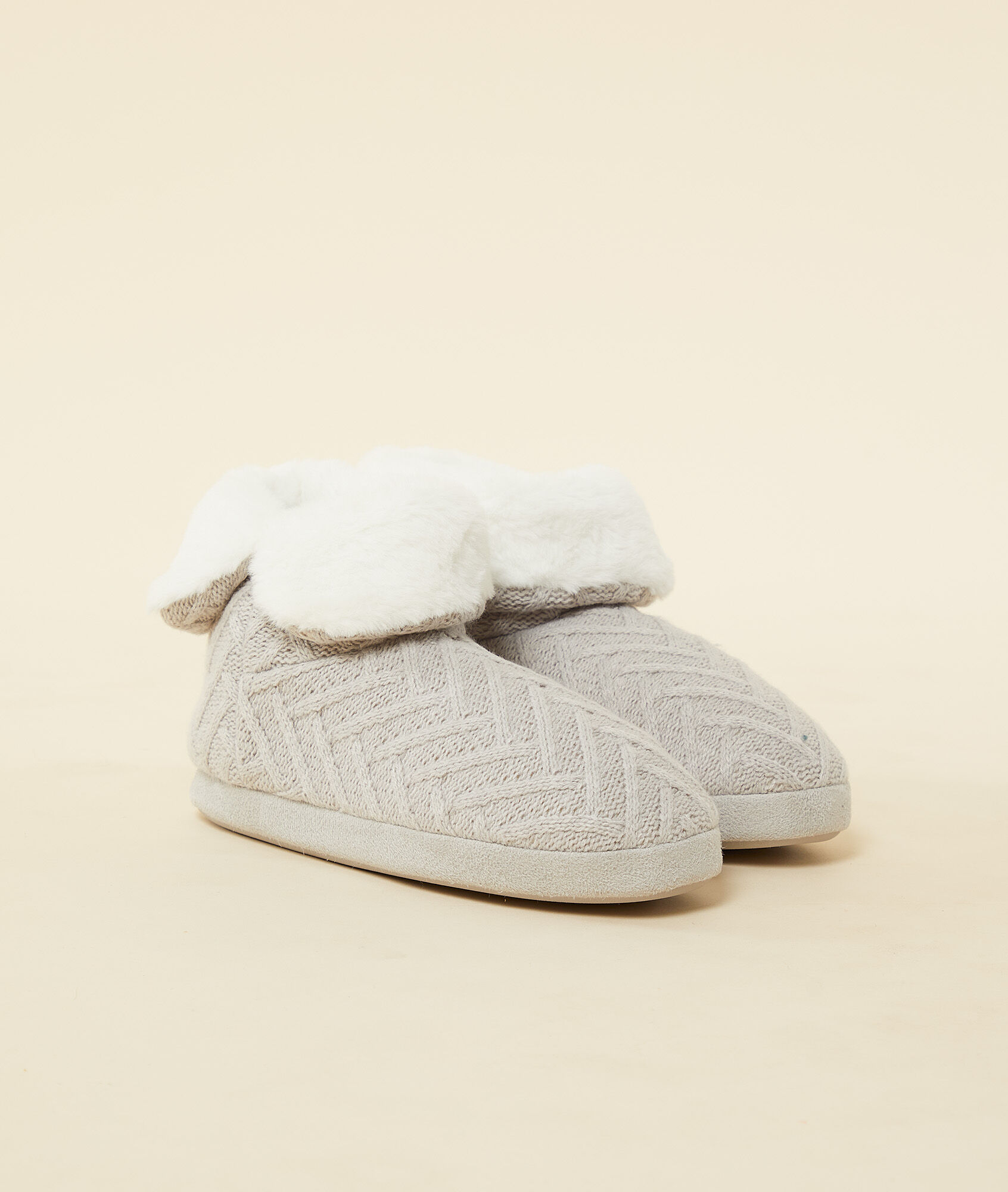 Zapatillas tipo botines, forro interior - NOELE - GRIS CLAIR - ETAM