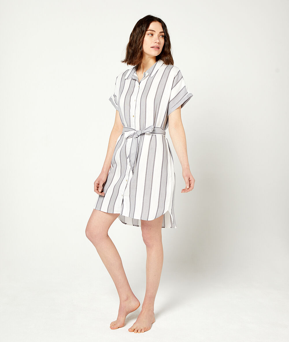 Camisón estampado de rayas c.gris.