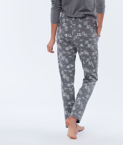 Pijama 3 piezas oso y pingüino c.gris.