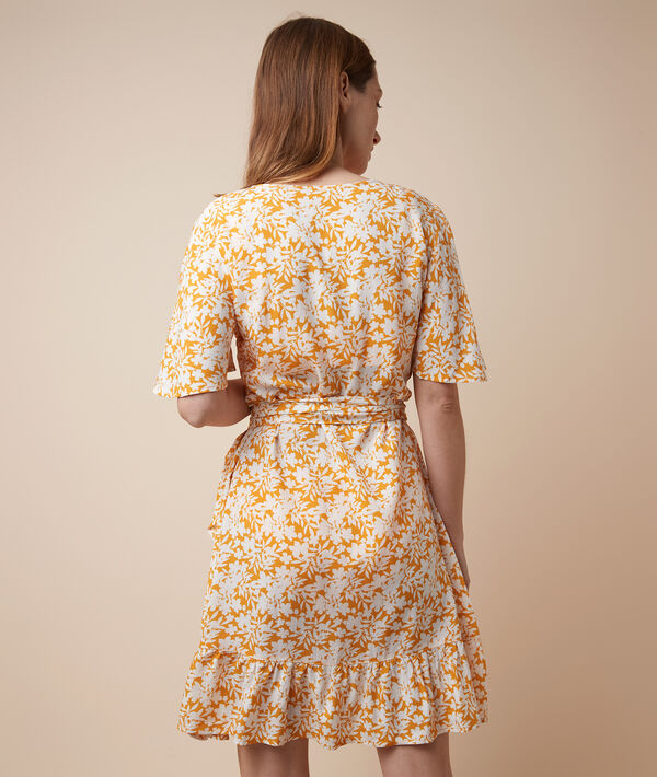Camisón escote cruzado, estampado floral Camisón escote cruzado, estampado floral;${refinementColor}