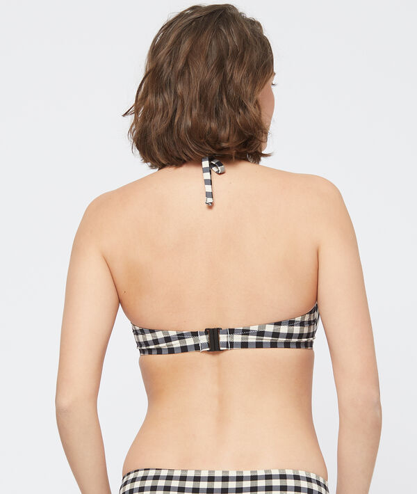 Sujetador bikini con foam cuadros vichy. Copa C-D Sujetador bikini con foam cuadros vichy. Copa C-D