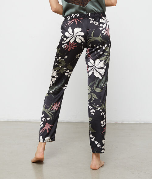 Pantalón de satén estampado floral Pantalón de satén estampado floral