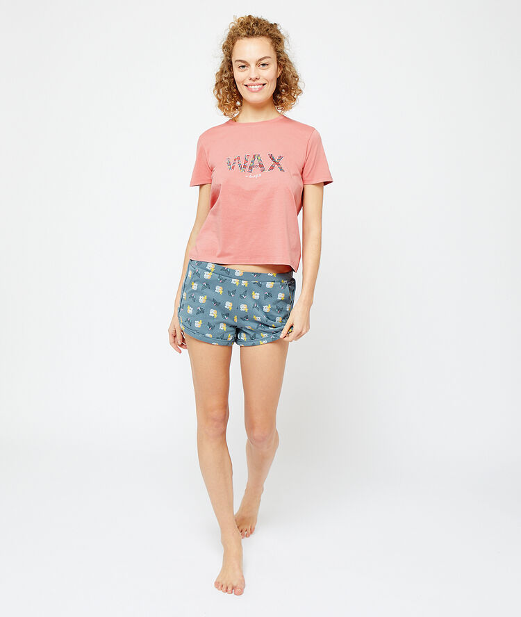 Camiseta manga corta estampado 'wax' rosa.
