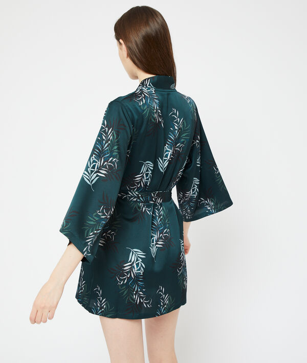 Bata tipo kimono estampado hojas Bata tipo kimono estampado hojas;${refinementColor}