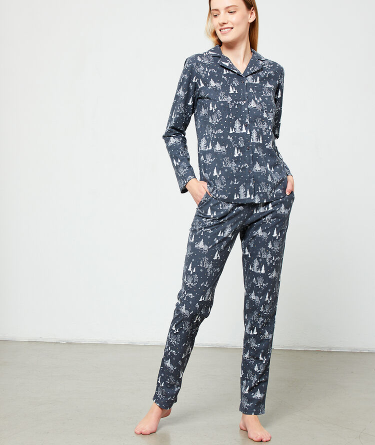 Pantalón estampado azul.