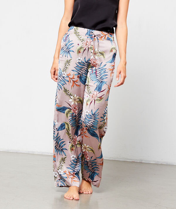 Pantalón de satén holgado estampado Pantalón de satén holgado estampado