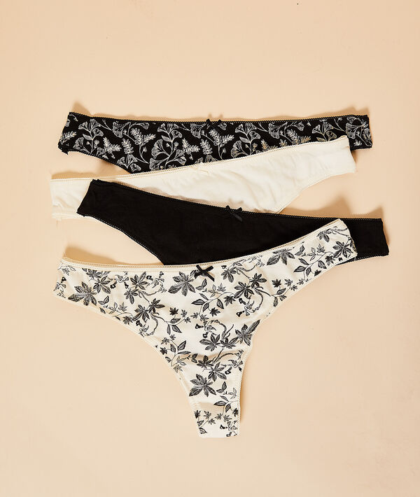 Lote de 4 tangas estampados Lote de 4 tangas estampados;${refinementColor}