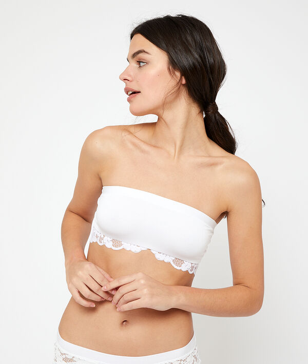 Sujetador sin tirantes de modal y encaje Sujetador sin tirantes de modal y encaje;${refinementColor}