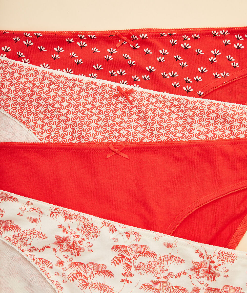 Lote de 4 braguitas rojo.