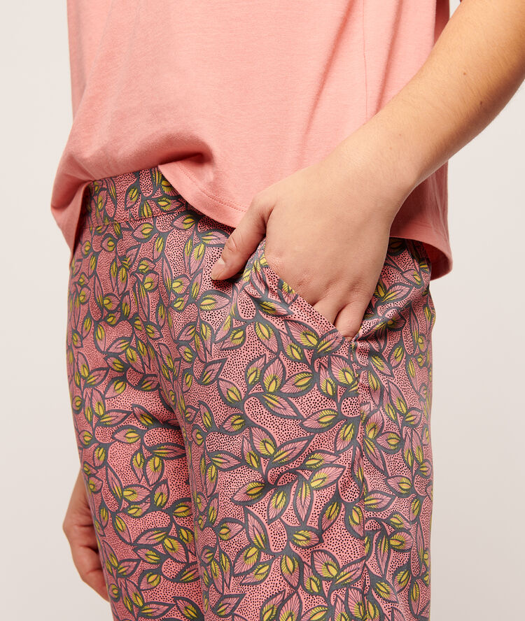 Pantalón 7/8 estampado rosa.