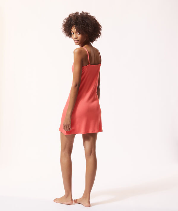 Camisón liso de viscosa y encaje Camisón liso de viscosa y encaje