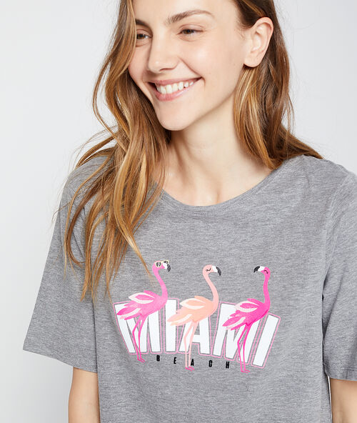 Camiseta corta 'miami beach' c.gris.