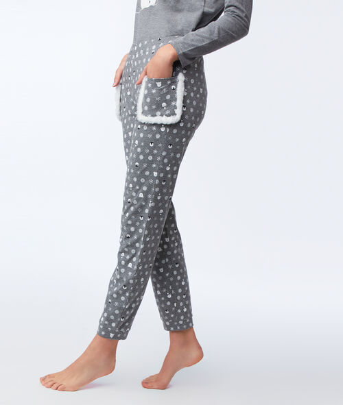 Pantalón estampado bolsillos tejido borreguito Pantalón estampado bolsillos tejido borreguito