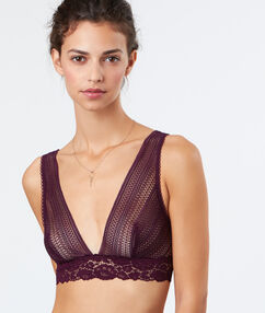 Bralette de encaje ciruela.