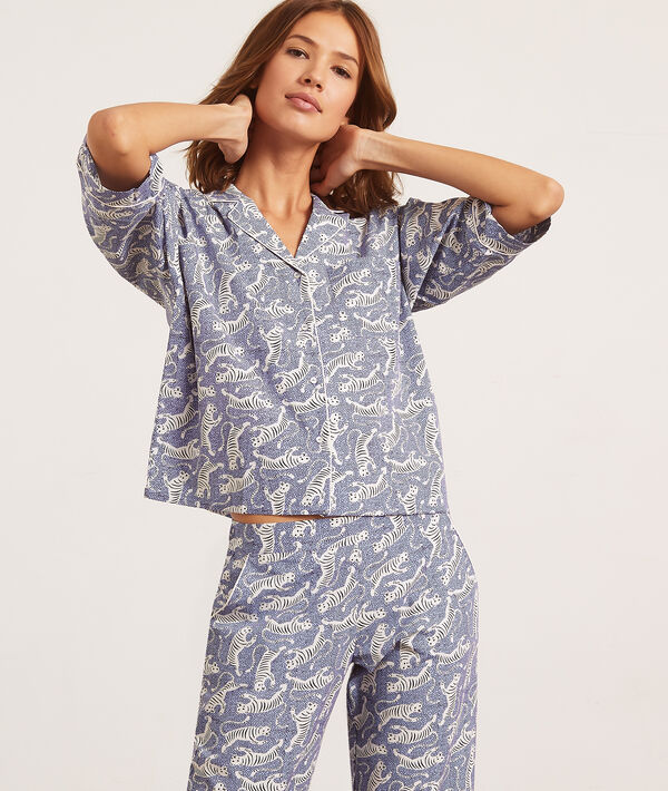 Camisa pijama estampado tigres Camisa pijama estampado tigres;${refinementColor}
