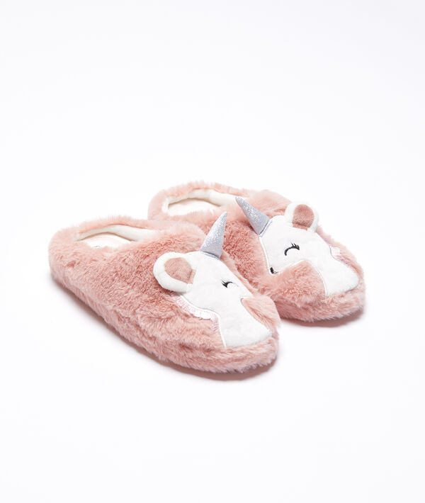 Zapatillas peludas de unicornio Zapatillas peludas de unicornio