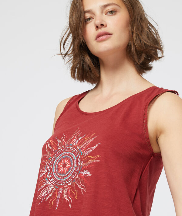 Top sin mangas con estampado sol Top sin mangas con estampado sol;${refinementColor}